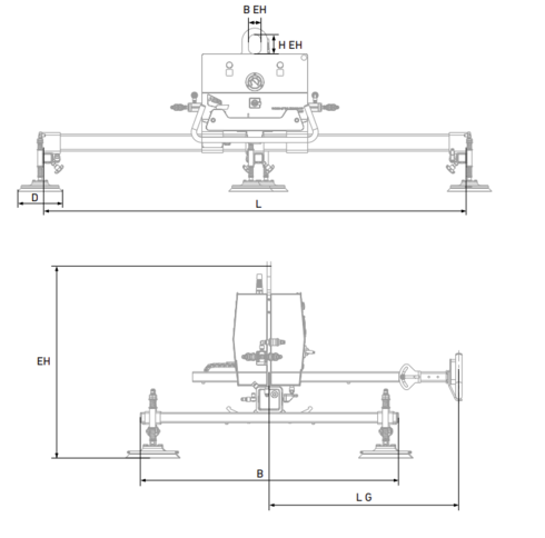 Vacuum beam AERO-ADVANCE drawing