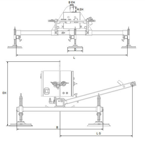 Vacuum lifting beam AERO-INDEPEND drawing