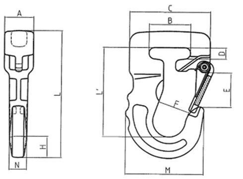 Sling hook drawing