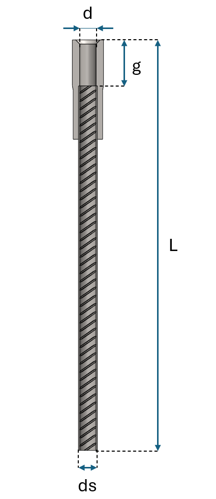 Lifting Socket with straight Bar drawing Lifting Socket with straight Bar drawing