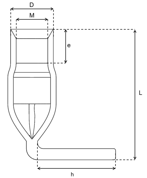 Fixing Socket with bent end drawing Fixing Socket with bent end drawing