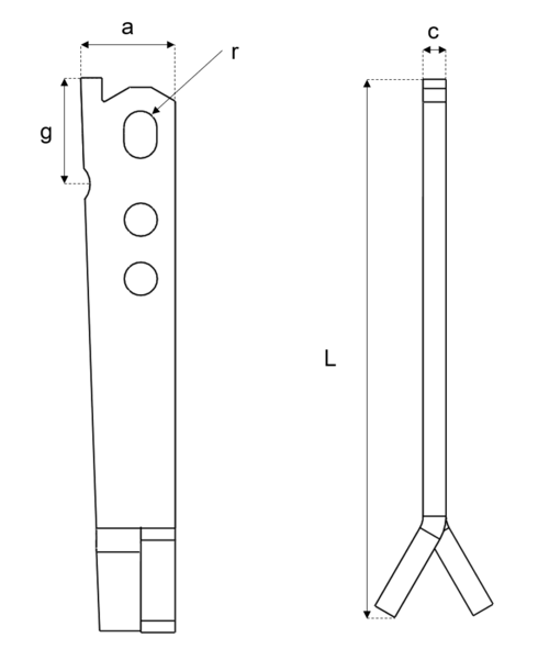 STA-SE Universal og erection anker - én side stregtegning