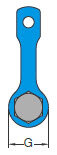 Sjækkel m/gaffel X-066 tegning tværsnit