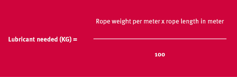 Formula wire rope lubricants needed